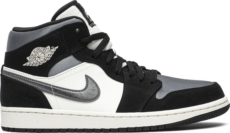 נעלי סניקרס Air Jordan 1 Mid SE 'Satin Smoke Grey' של המותג נייקי בצבע אפור עשויות מֶשִׁי