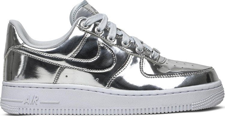 נעלי סניקרס Wmns Air Force 1 SP 'Liquid Metal - Chrome' של המותג נייקי בצבע כסף עשויות 