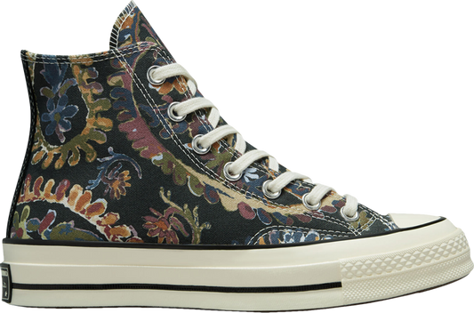 נעלי סניקרס Wmns Chuck 70 High 'Fall Florals - Black' של המותג קונברס אולסטאר בצבע שָׁחוֹר עשויות בַּד