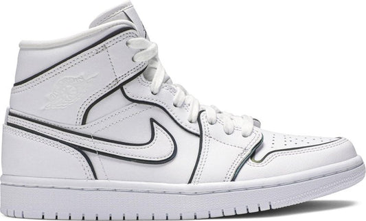 נעלי סניקרס Wmns Air Jordan 1 Mid SE 'Iridescent Trim' של המותג נייקי בצבע לבן עשויות 