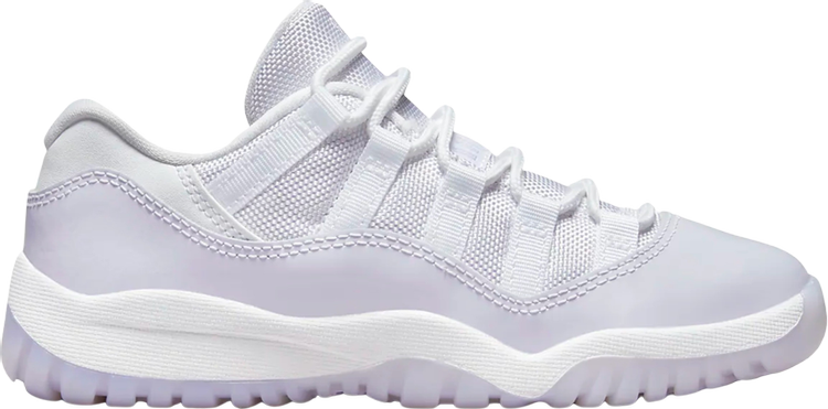 נעלי סניקרס Air Jordan 11 Retro Low PS 'Pure Violet' של המותג נייקי בצבע לבן עשויות עוֹר