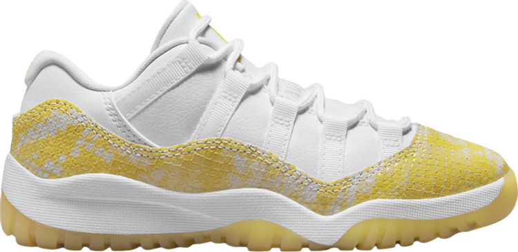 נעלי סניקרס Air Jordan 11 Retro Low PS 'Yellow Snakeskin' של המותג נייקי בצבע צהוב עשויות עוֹר