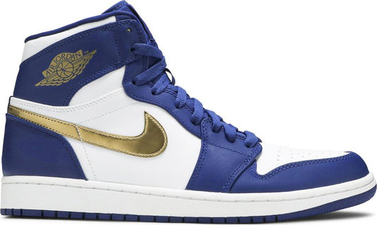 נעלי סניקרס Air Jordan 1 Retro High 'Gold Medal' של המותג נייקי בצבע כְּחוֹל עשויות עוֹר