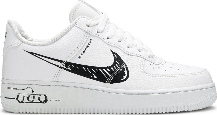 נעלי סניקרס Air Force 1 Low 'Sketch - Black' של המותג נייקי בצבע לבן עשויות 