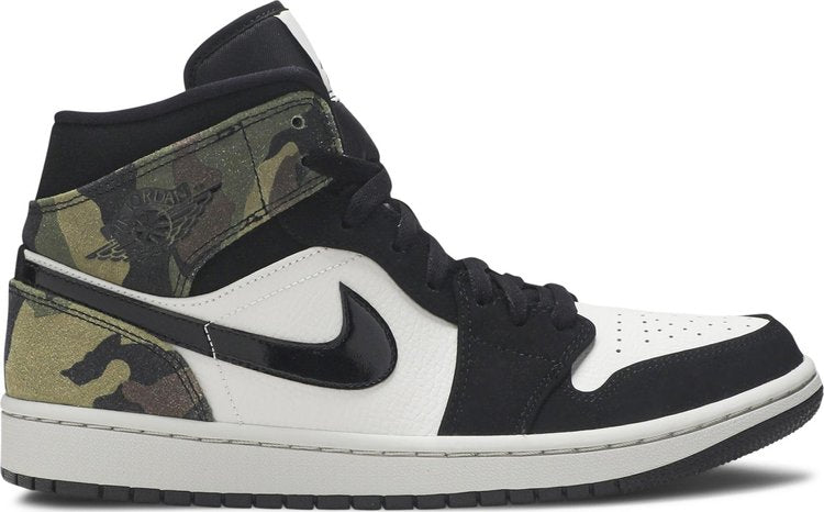 נעלי סניקרס Air Jordan 1 Mid 'Camo' של המותג נייקי בצבע שָׁחוֹר עשויות 