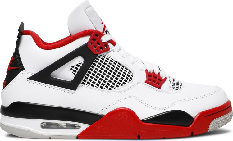 נעלי סניקרס Air Jordan 4 Retro OG 'Fire Red' 2020 של המותג נייקי בצבע לבן עשויות 