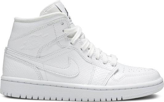 נעלי סניקרס Wmns Air Jordan 1 Mid 'White Snakeskin' של המותג נייקי בצבע לבן עשויות 