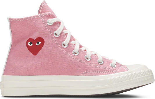 נעלי סניקרס Comme des Garçons PLAY x Chuck 70 High 'Bright Pink' של המותג קונברס אולסטאר בצבע וָרוֹד עשויות 