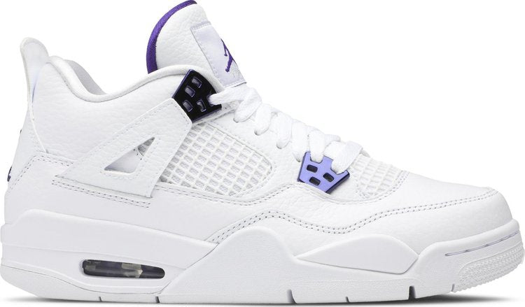 נעלי סניקרס Air Jordan 4 Retro GS 'Purple Metallic' של המותג נייקי בצבע סָגוֹל עשויות עוֹר