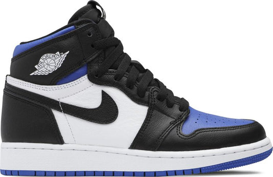 נעלי סניקרס Air Jordan 1 Retro High OG GS 'Royal Toe' של המותג נייקי בצבע כְּחוֹל עשויות עוֹר
