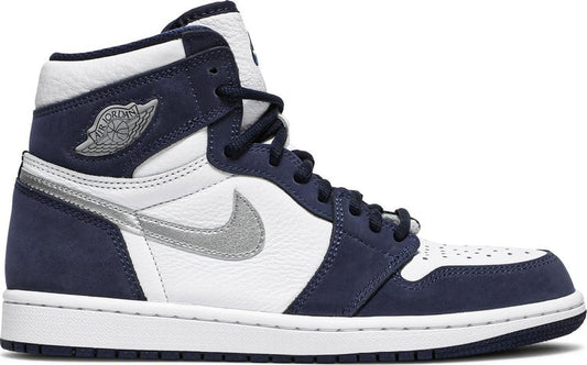 נעלי סניקרס Air Jordan 1 Retro High CO.JP 'Midnight Navy' 2020 של המותג נייקי בצבע כְּחוֹל עשויות עור (זמש)
