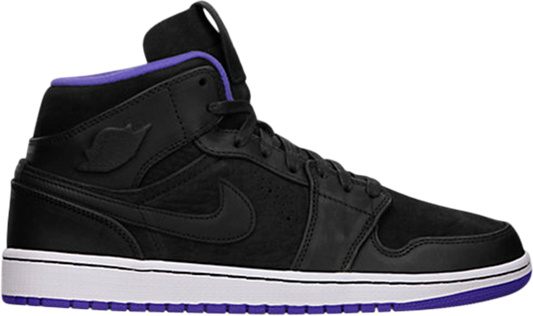 נעלי סניקרס Air Jordan 1 Mid 'Nouveau' של המותג נייקי בצבע שָׁחוֹר עשויות עוֹר