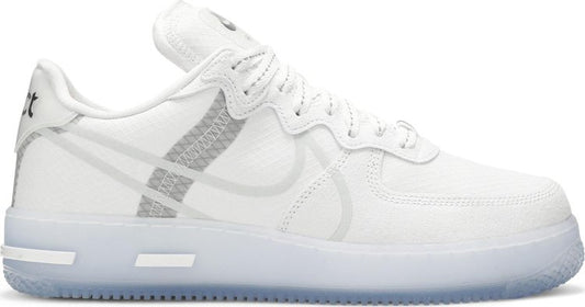 נעלי סניקרס Air Force 1 React QS 'White Ice' של המותג נייקי בצבע לבן עשויות עור (זמש)