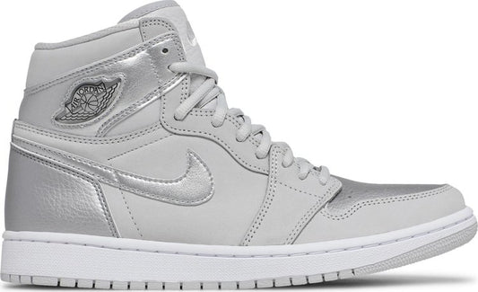 נעלי סניקרס Air Jordan 1 Retro High OG CO.JP 'Tokyo' של המותג נייקי בצבע כסף עשויות עור (זמש)