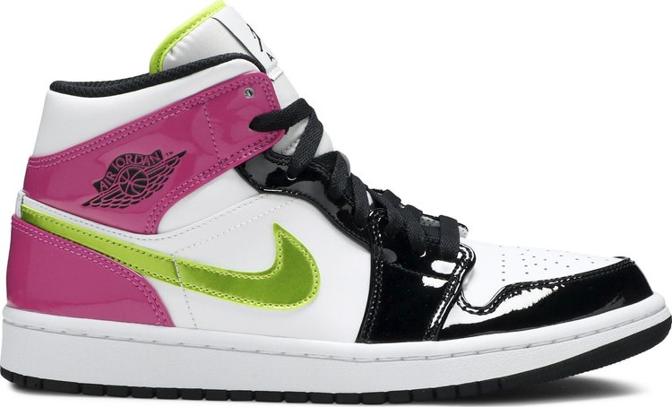 נעלי סניקרס Air Jordan 1 Mid SE 'Cyber Active Fuchsia' של המותג נייקי בצבע לבן עשויות 