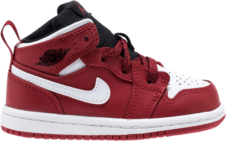 נעלי סניקרס Air Jordan 1 Mid BT 'Red' של המותג נייקי בצבע אָדוֹם עשויות עוֹר