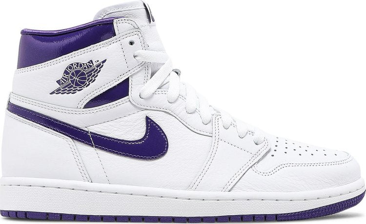 נעלי סניקרס Wmns Air Jordan 1 High OG 'Court Purple' של המותג נייקי בצבע סָגוֹל עשויות עוֹר