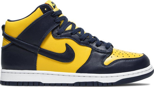 נעלי סניקרס Dunk High SP 'Michigan' 2020 של המותג נייקי בצבע כְּחוֹל עשויות עוֹר