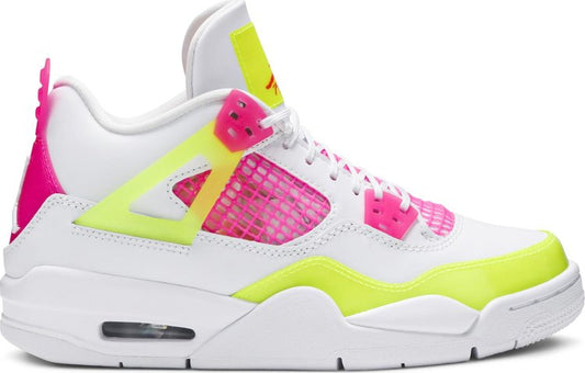 נעלי סניקרס Air Jordan 4 Retro GS 'Lemon Venom' של המותג נייקי בצבע צהוב עשויות עוֹר