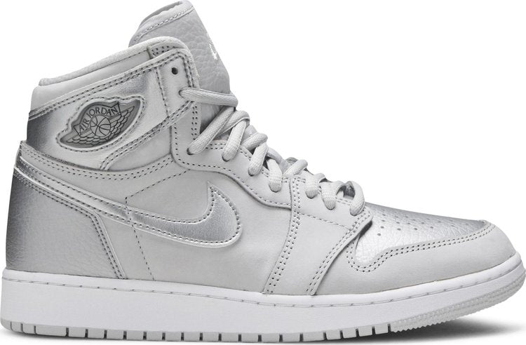 נעלי סניקרס Air Jordan 1 Retro High OG CO.JP GS 'Tokyo' של המותג נייקי בצבע כסף עשויות עור (זמש)