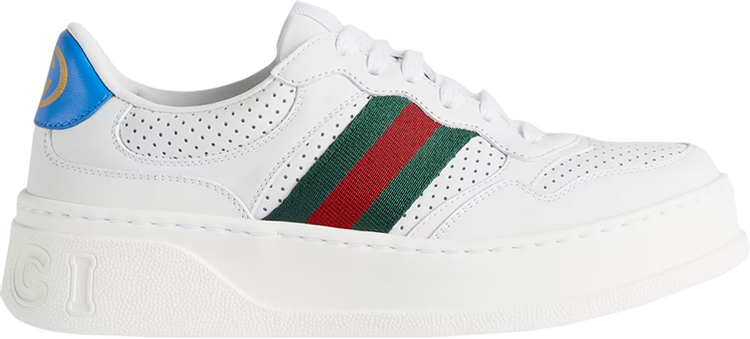 נעלי סניקרס Gucci Wmns Chunky GG Web Sneaker 'White Blue' של המותג גוצ'י בצבע לבן עשויות עוֹר