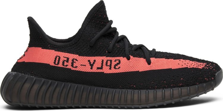 נעלי סניקרס Yeezy Boost 350 V2 'Red' של המותג אדידס בצבע שָׁחוֹר עשויות ניילון פוליאסטר Primeknit