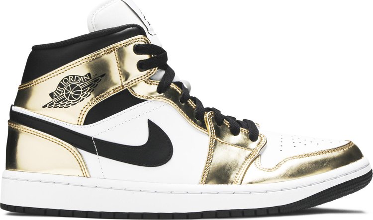 נעלי סניקרס Air Jordan 1 Mid SE 'Metallic Gold' של המותג נייקי בצבע זהב עשויות 