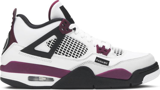 נעלי סניקרס Paris Saint-Germain x Air Jordan 4 Retro GS 'Bordeaux' של המותג נייקי בצבע אפור עשויות עוֹר