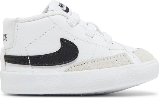 נעלי סניקרס Blazer Mid CB 'White Black' של המותג נייקי בצבע לבן עשויות עוֹר