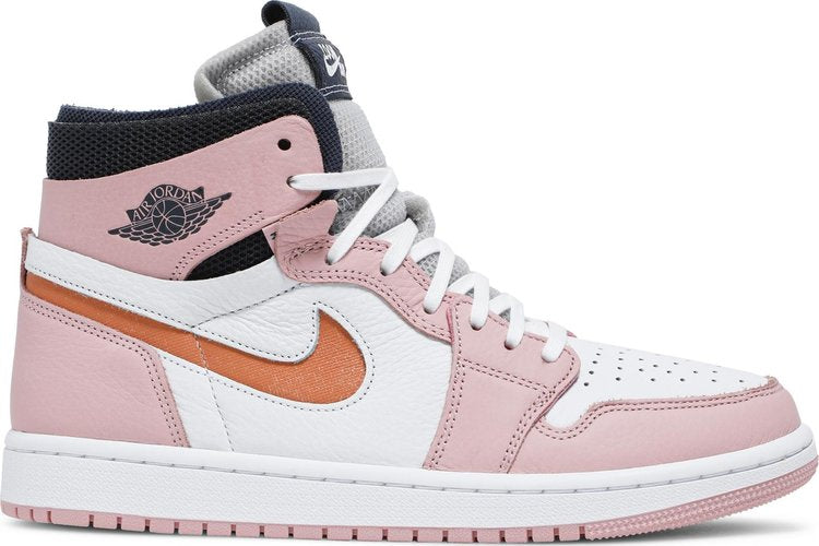 נעלי סניקרס Wmns Air Jordan 1 High Zoom 'Pink Glaze' של המותג נייקי בצבע וָרוֹד עשויות עוֹר