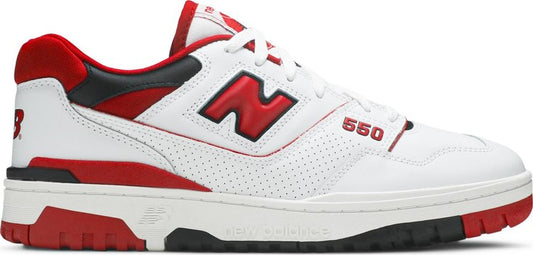 נעלי סניקרס 550 'White Team Red' של המותג ניו באלאנס בצבע אָדוֹם עשויות עוֹר
