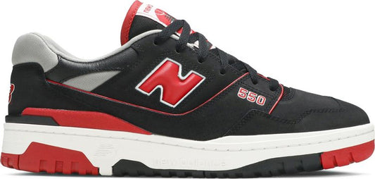 נעלי סניקרס 550 'Black Red' של המותג ניו באלאנס בצבע שָׁחוֹר עשויות עור (זמש)