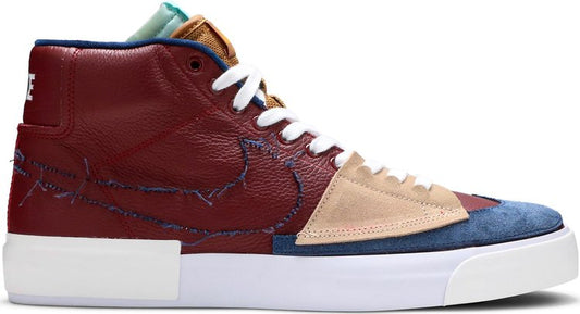 נעלי סניקרס Zoom Blazer Mid Edge SB 'Team Red Navy' של המותג נייקי בצבע אָדוֹם עשויות עוֹר