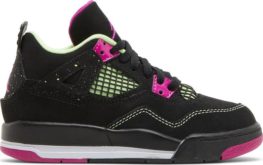 נעלי סניקרס Air Jordan 4 Retro PS 'Fuchsia' של המותג נייקי בצבע שָׁחוֹר עשויות 