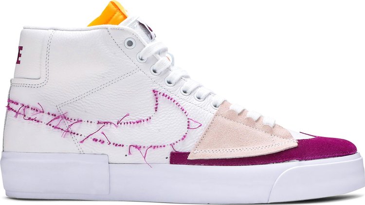 נעלי סניקרס Zoom Blazer Mid Edge SB 'White Viotech' של המותג נייקי בצבע לבן עשויות עוֹר