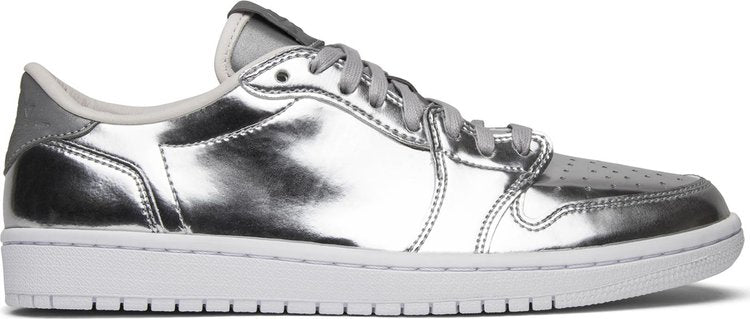 נעלי סניקרס Air Jordan 1 Retro Low OG Pinnacle 'Metallic Silver' של המותג נייקי בצבע כסף עשויות עוֹר