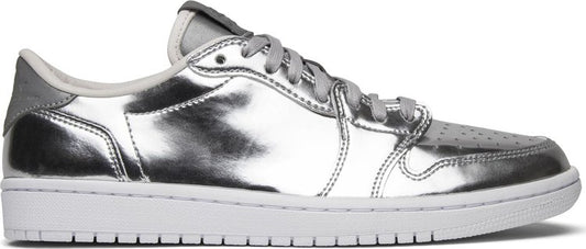 נעלי סניקרס Air Jordan 1 Retro Low OG Pinnacle 'Metallic Silver' של המותג נייקי בצבע כסף עשויות עוֹר