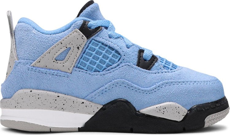 נעלי סניקרס Air Jordan 4 Retro TD 'University Blue' של המותג נייקי בצבע כְּחוֹל עשויות עור (זמש)