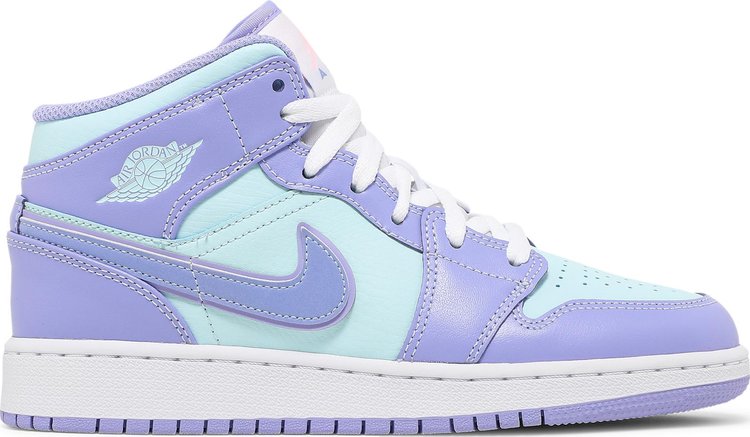 נעלי סניקרס Air Jordan 1 Mid GS 'Purple Pulse' של המותג נייקי בצבע סָגוֹל עשויות 