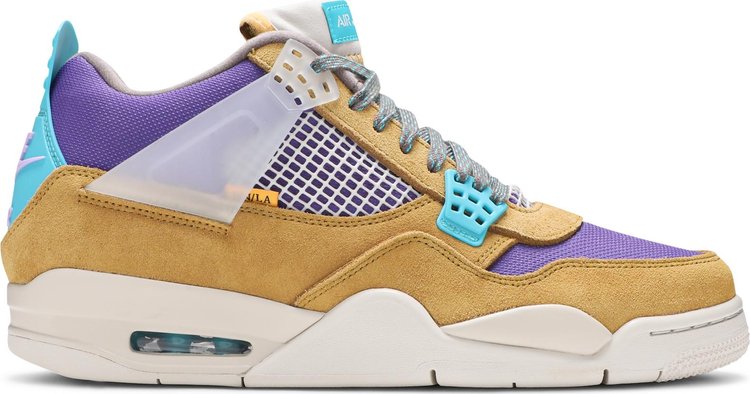 נעלי סניקרס Union LA x Air Jordan 4 Retro 'Desert Moss' של המותג נייקי בצבע שָׁזוּף עשויות עור (זמש)