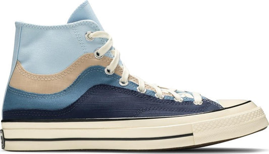 נעלי סניקרס Chuck 70 High 'The Great Outdoors - Chambray Blue' של המותג קונברס אולסטאר בצבע כְּחוֹל עשויות בַּד