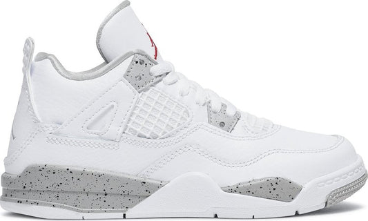 נעלי סניקרס Air Jordan 4 Retro PS 'White Oreo' של המותג נייקי בצבע לבן עשויות עוֹר