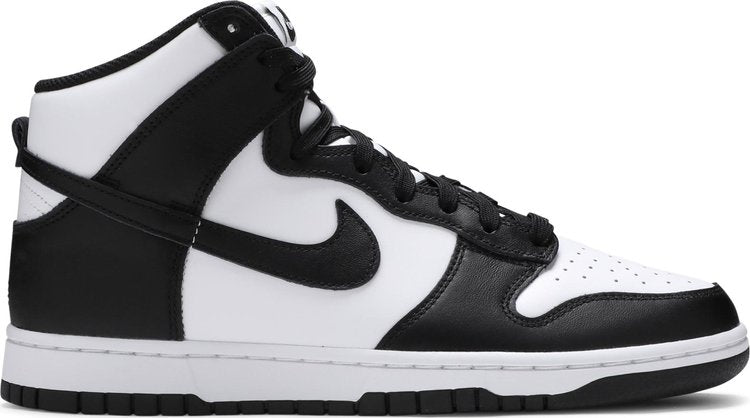 נעלי סניקרס Dunk High 'Black White' של המותג נייקי בצבע שָׁחוֹר עשויות עוֹר