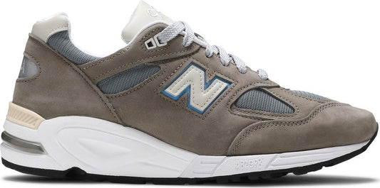 נעלי סניקרס 990v2 Made in USA 'Steel Blue' של המותג ניו באלאנס בצבע ירוק עשויות עור (נובוק)