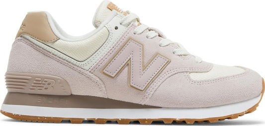 נעלי סניקרס Wmns 574 'Space Pink Angora' של המותג ניו באלאנס בצבע חום עשויות עור (זמש)