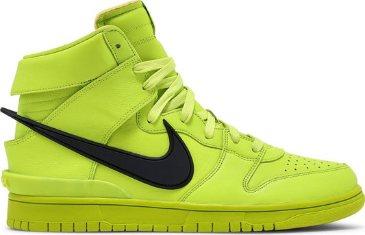 נעלי סניקרס AMBUSH x Dunk High 'Flash Lime' של המותג נייקי בצבע צהוב עשויות עוֹר