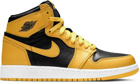 נעלי סניקרס Air Jordan 1 Retro High OG GS 'Pollen' של המותג נייקי בצבע צהוב עשויות עוֹר