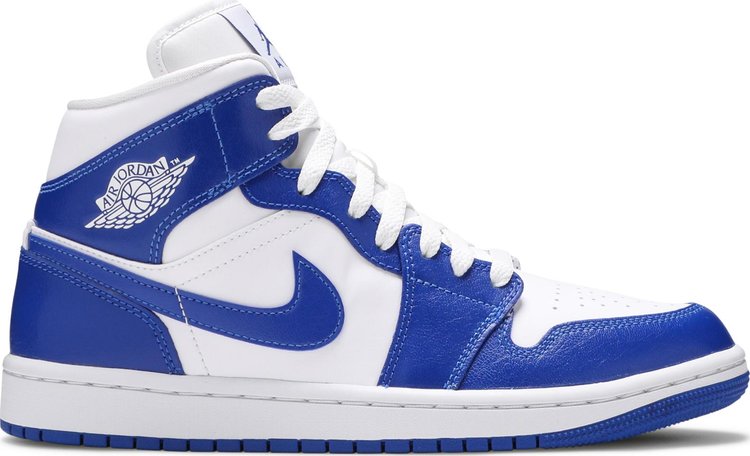 נעלי סניקרס Wmns Air Jordan 1 Mid 'Kentucky Blue' של המותג נייקי בצבע כְּחוֹל עשויות עוֹר