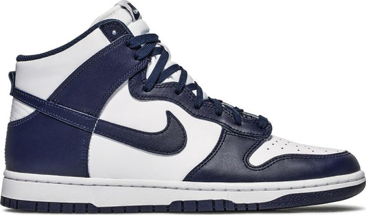 נעלי סניקרס Dunk High 'Midnight Navy' של המותג נייקי בצבע כְּחוֹל עשויות עוֹר