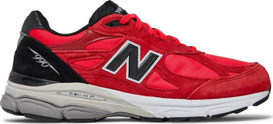 נעלי סניקרס 990v3 Made In USA 'Red Suede' של המותג ניו באלאנס בצבע אָדוֹם עשויות עור (זמש)